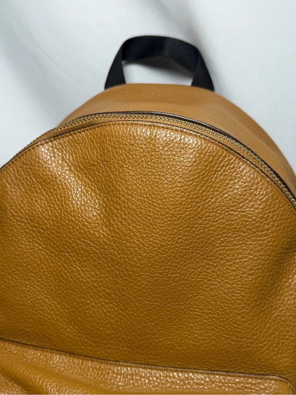 Coach Pebbled Leather Backpack in Tan Brown with Gold Hardware
